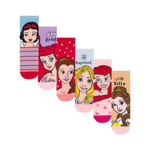 Disney Princess Girls Characters Socks (Pack of 6) / Multicolored